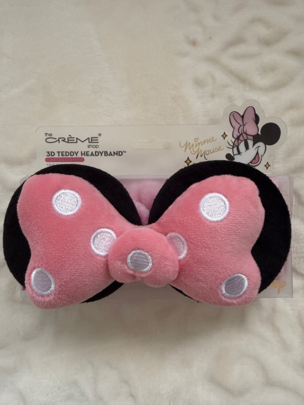 Disney 3D Teddy HeadyBand Head Band Limited Edition Minnie Mouse Creme Shop